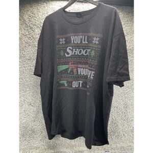You'll Shoot Your Eye Out T Shirt Funny Christmas Ugly SweaterGraphic 3XL Black
